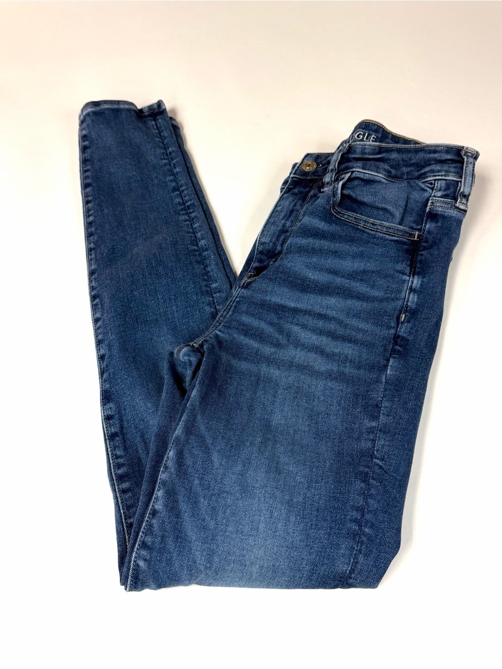 American Eagle Women’s Size 6 LONG Hi Rise Jegging Jeans Dark Wash Stretch #4258
